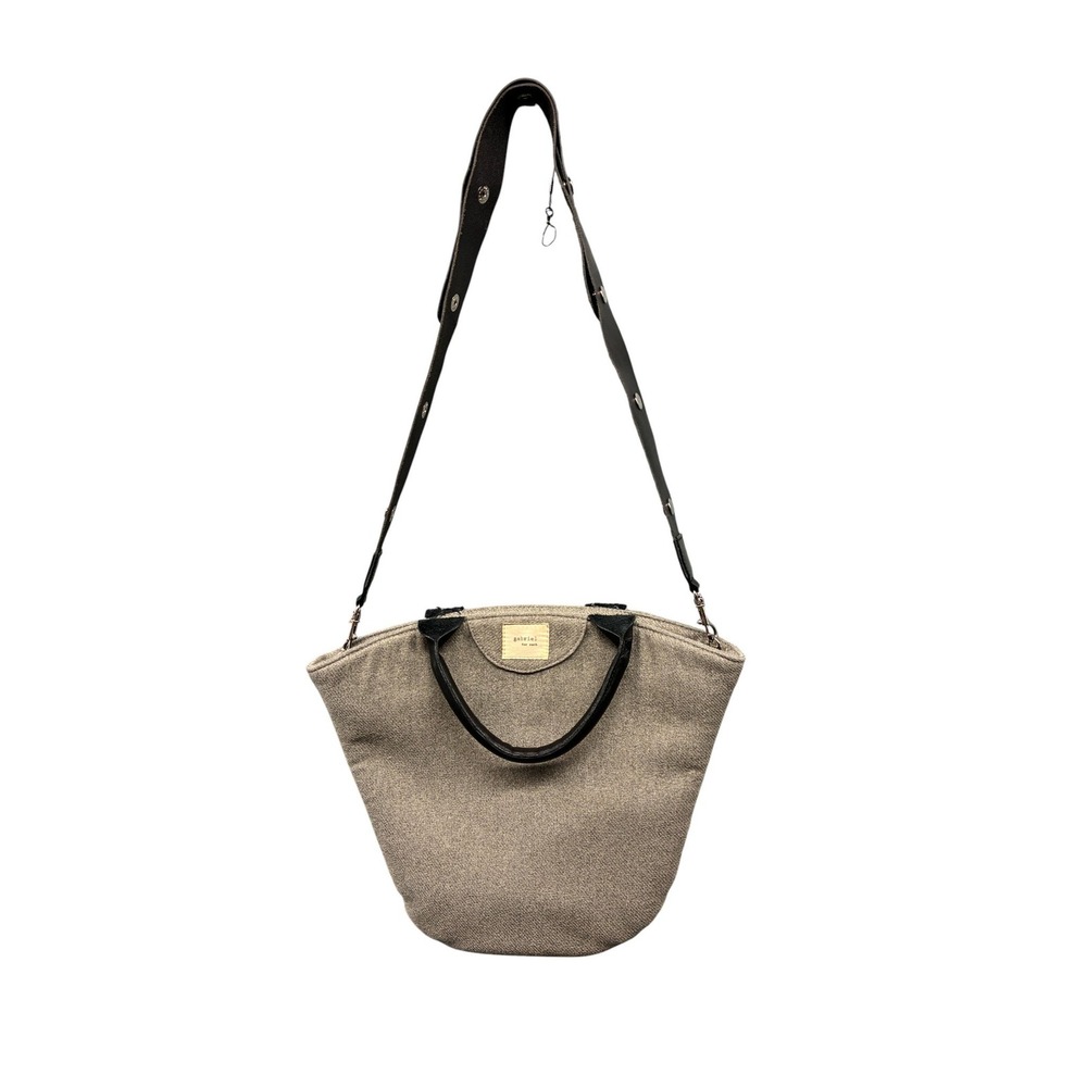 Gabriel for Sach Canvas Leather Tote Shoulder Bag Gray Black Minimalist